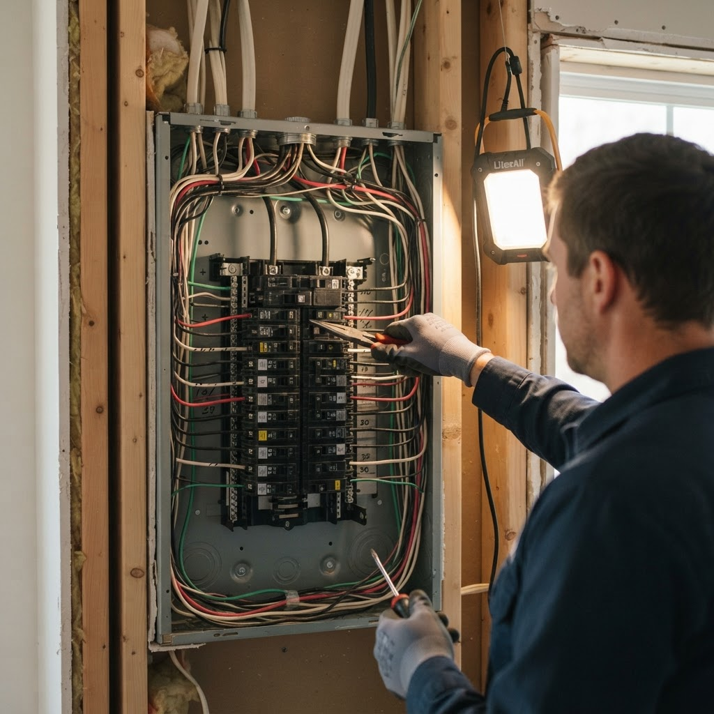 Residential electrical panel upgrade with neat wiring